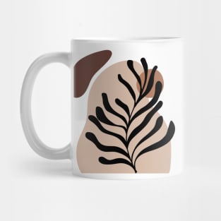 Modern Minimalist Simple Abstract Pastel Pink Black Leaf Art Mug